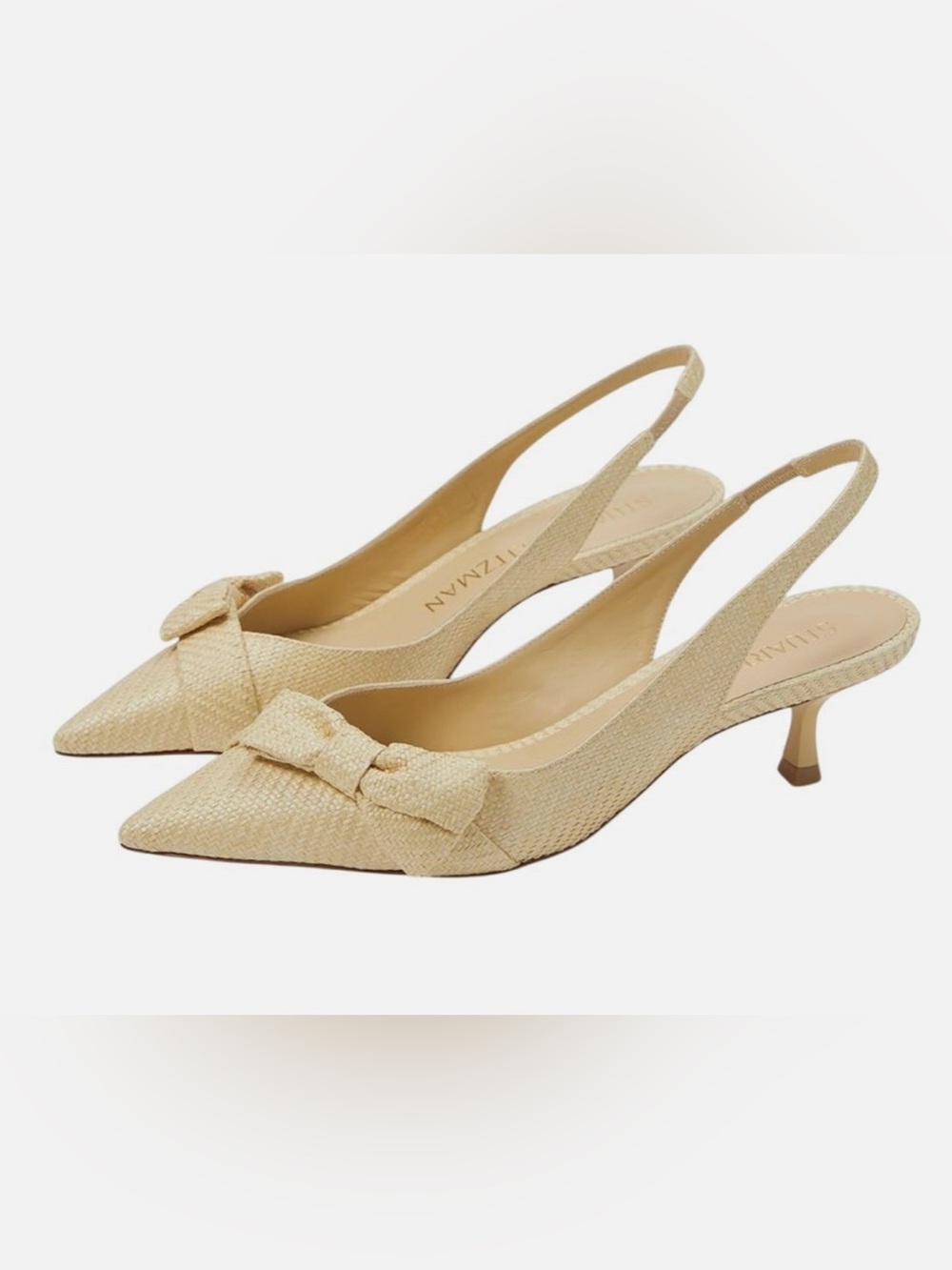 Stuart Weitzman Womens Sofia Slingback Heels - Beige - Size 9B